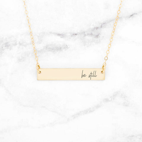 God Is Greater Necklace - Rose Gold Bar Necklace