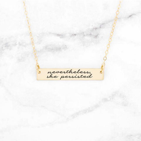 Dare To Dream - Rose Gold Bar Necklace