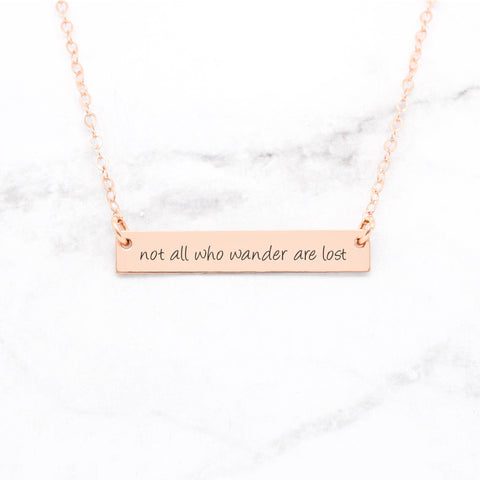 She Believed She Could So She Did - Gold Quote Bar Necklace