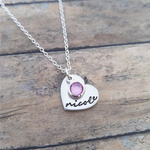 Baby Feet Necklace With Birthstone