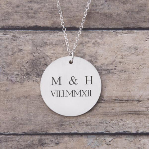 Personalized Initial Small and Large Disc Necklace