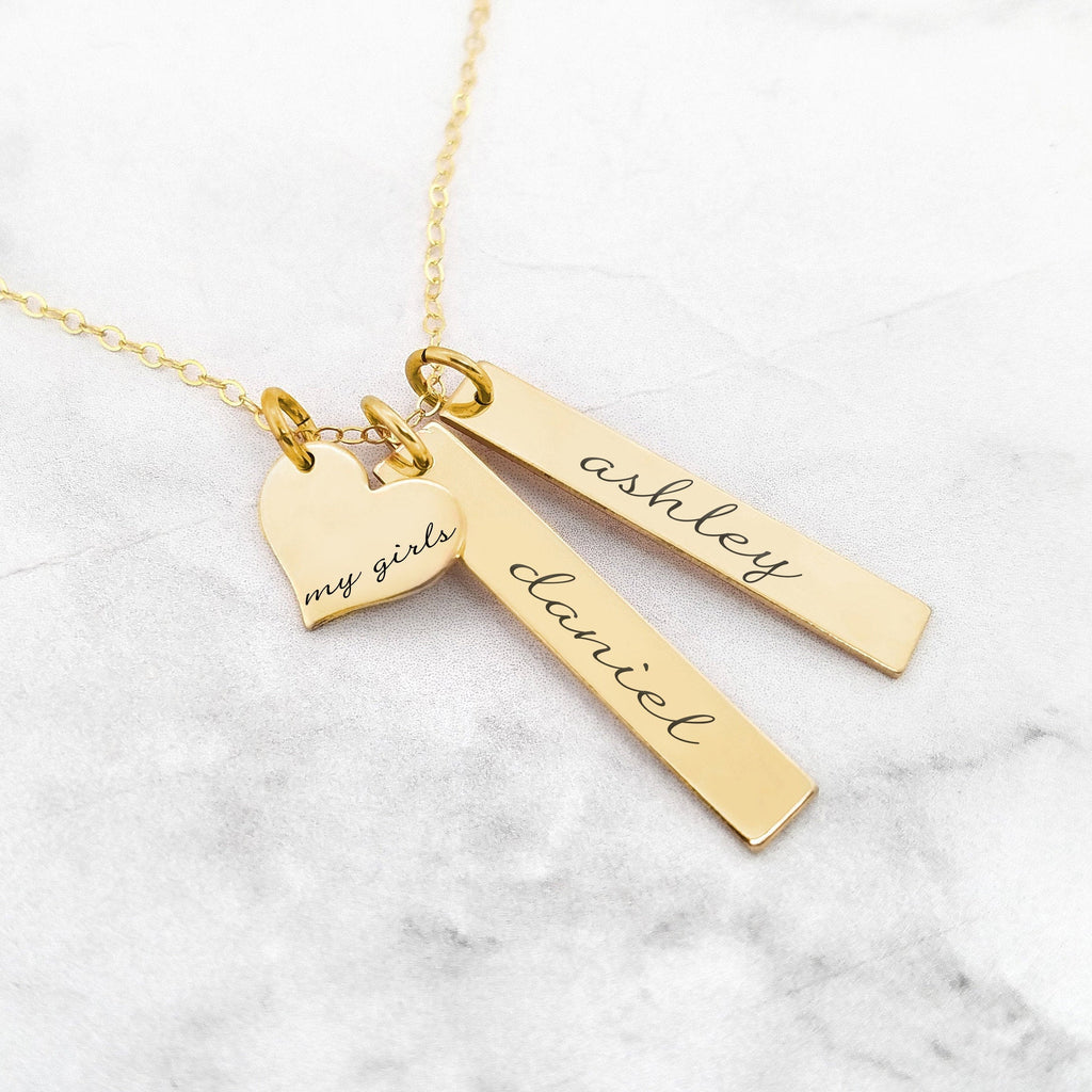 Personalized Mom Necklace - Gold My Girls Necklace
