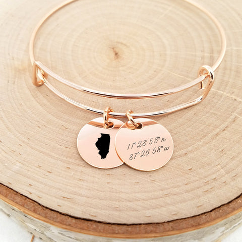 Personalized Rose Gold Bangle - An Expandable Personalized Bracelet in Rose Gold