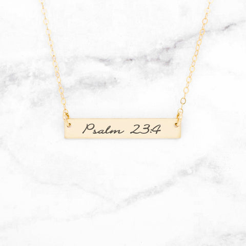 Philippians 4:13 Necklace - Sterling Silver Bar Necklace