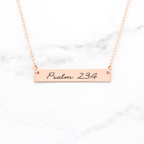 Isaiah 41:10 Necklace - Gold Bar Necklace