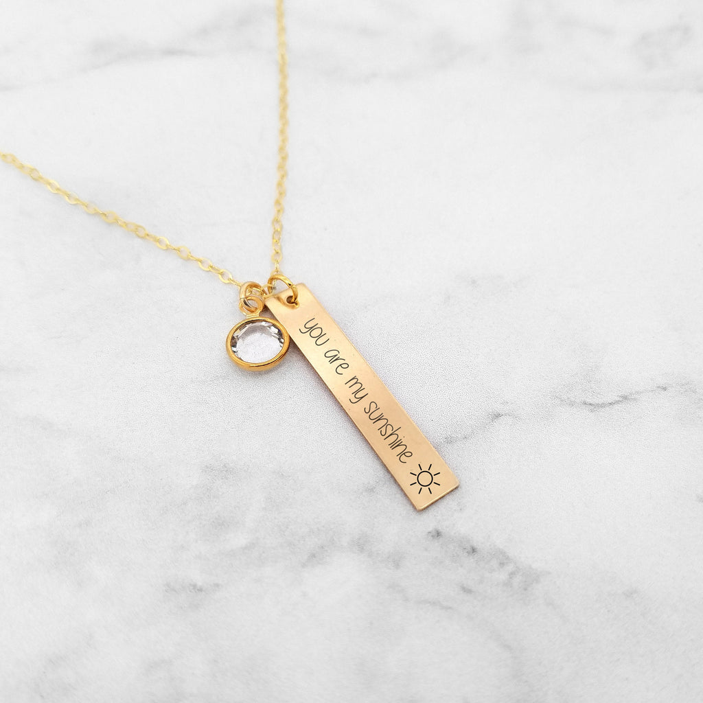 You Are My Sunshine Necklace - Gold Personalized Necklace For Mom
