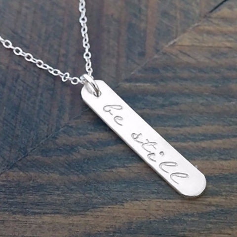 Personalized Necklace for Mom Cutout Disc with Heart Charm