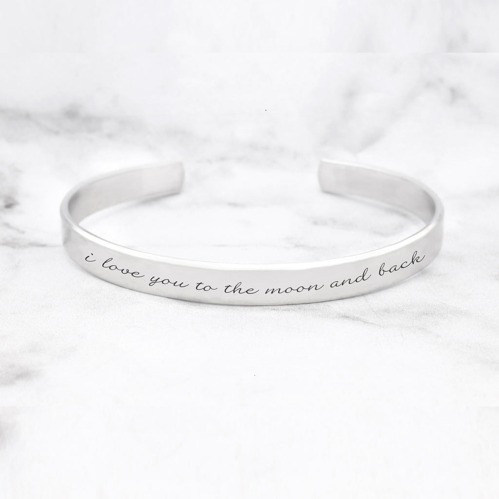 I Love You To The Moon And Back Quote Bracelet