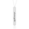 Strength - Vertical Bar Necklace - Sterling Silver