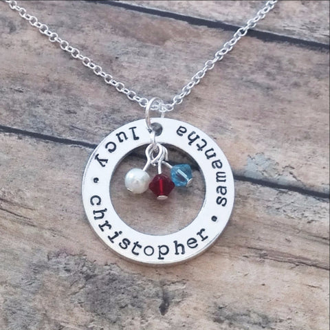 My Girls Necklace with Birthstones