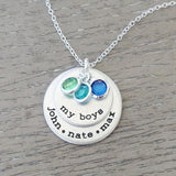 My Boys Necklace with Birthstones