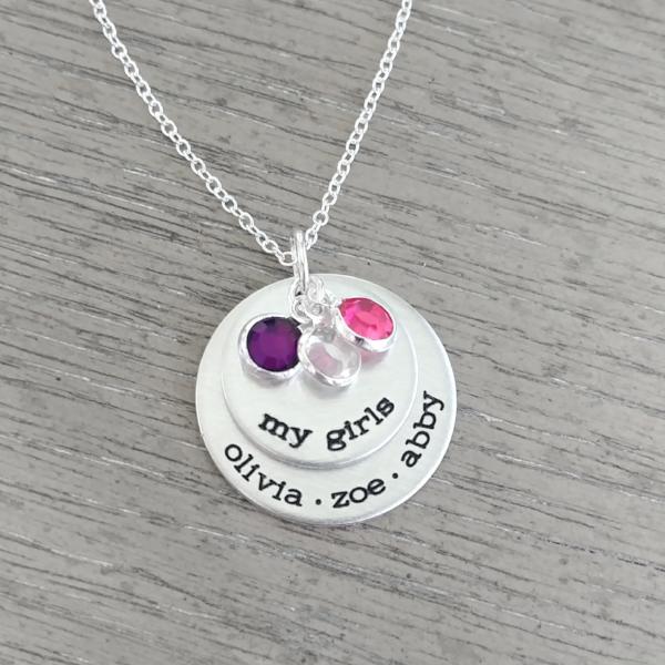 My Girls Necklace with Birthstones