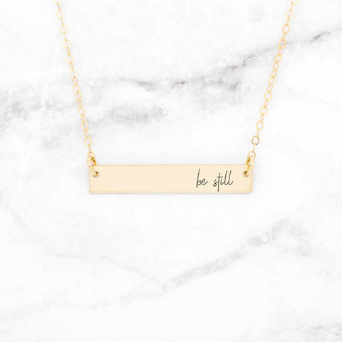 Choose Joy - Sterling Silver Quote Bar Necklace