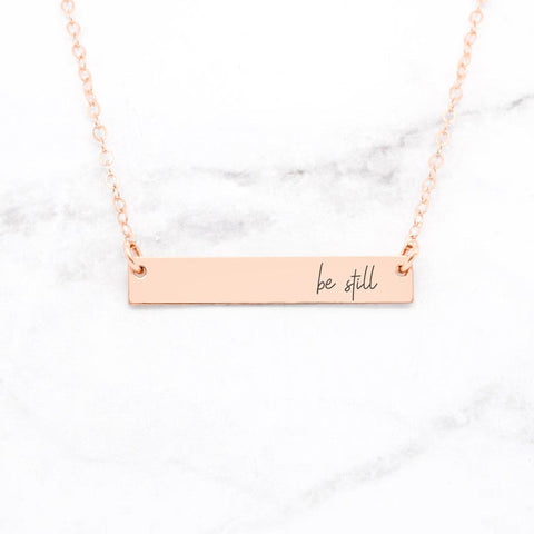 Faith Necklace - Sterling Silver Quote Bar Necklace