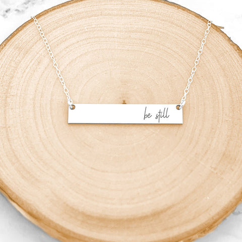 Choose Joy - Sterling Silver Quote Bar Necklace