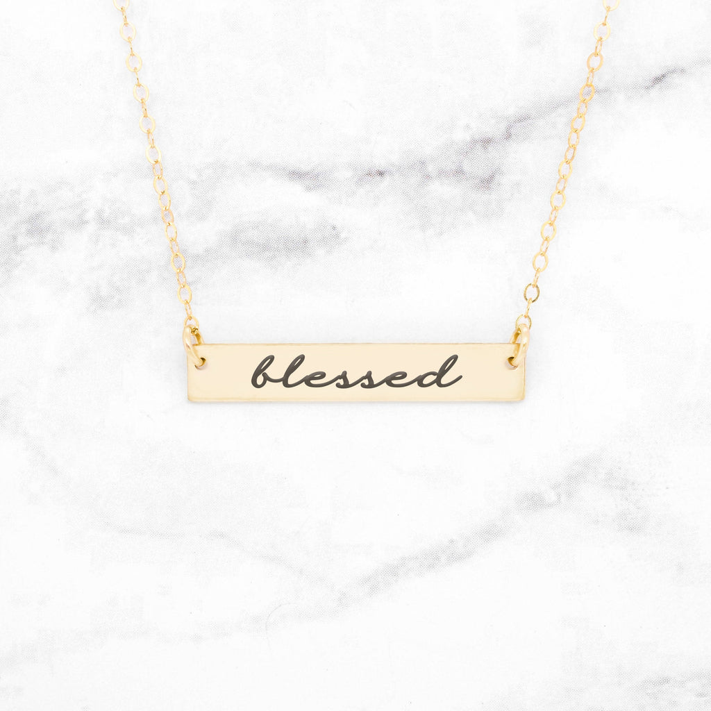 Blessed Necklace - Gold Bar Necklace