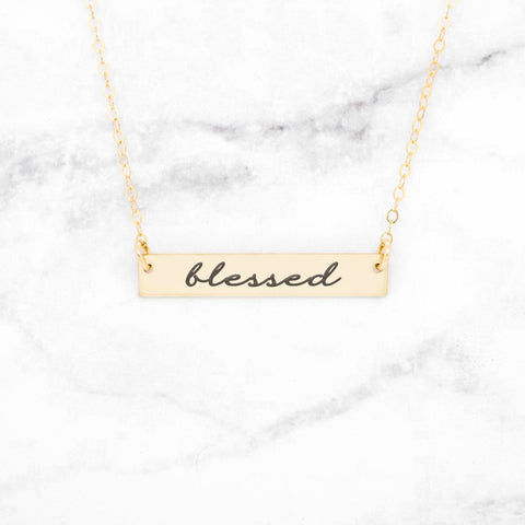 Bible Verse Necklace - Rose Gold Bar Necklace