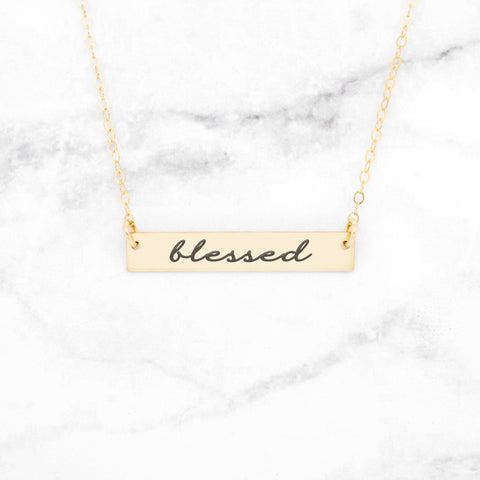 Choose Joy - Gold Quote Bar Necklace