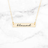 Blessed Necklace - Gold Bar Necklace