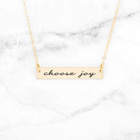 She Believed She Could So She Did - Sterling Silver Quote Bar Necklace