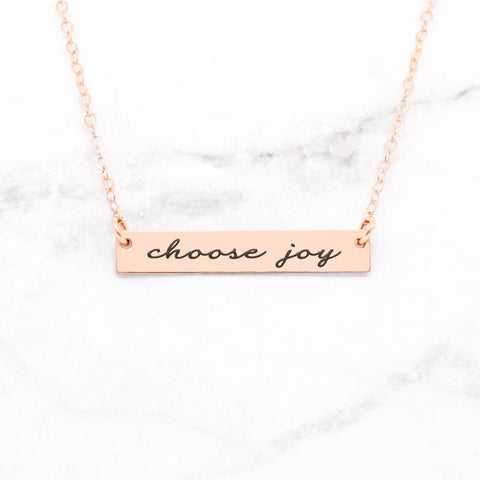 Blessed Necklace - Sterling Silver Bar Necklace