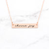 Choose Joy - Rose Gold Quote Bar Necklace