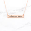 Choose Joy - Rose Gold Quote Bar Necklace