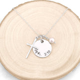 Cross Necklace with Custom Bible Verse