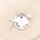 Cross Necklace with Custom Bible Verse