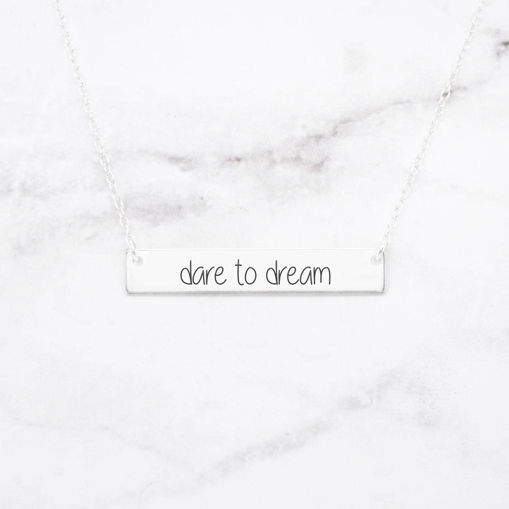 Dare To Dream - Sterling Silver Bar Necklace