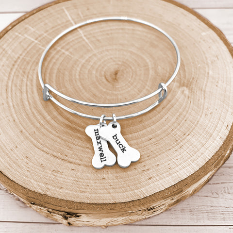 Personalized Rose Gold Bangle - Custom Initial Bracelet