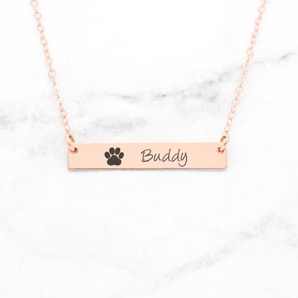 Dog Necklace - Custom Dog Bar Necklace