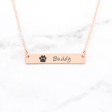 Dog Necklace - Custom Dog Bar Necklace