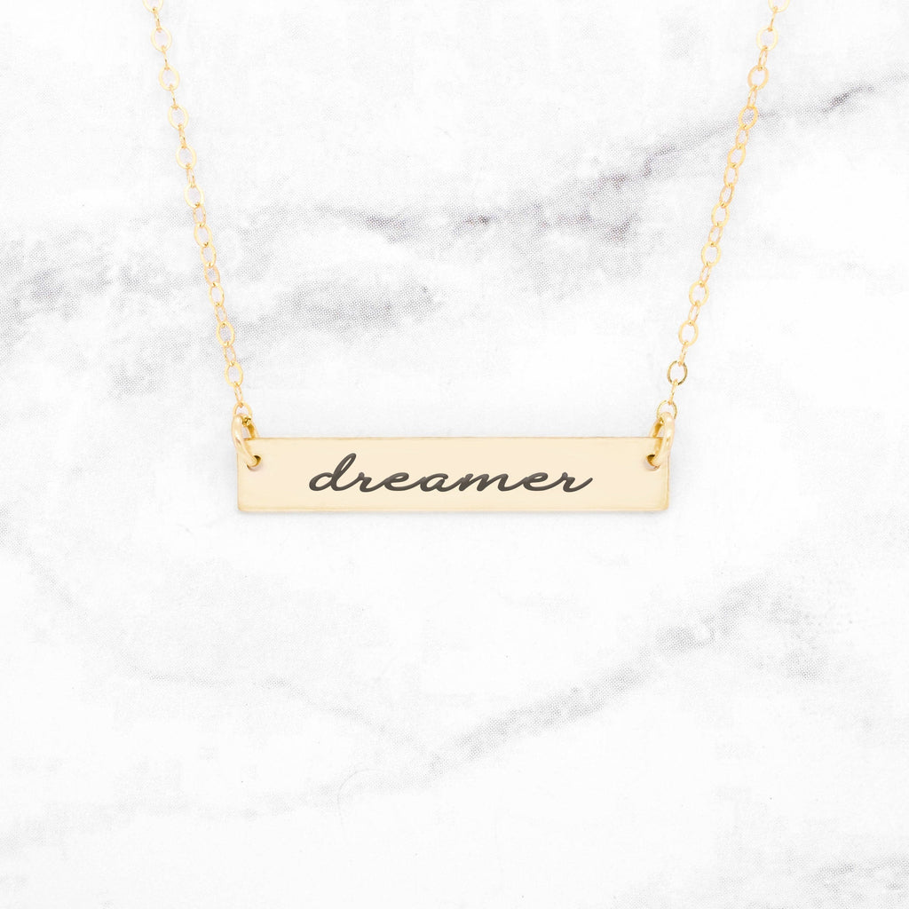 Dreamer Necklace - Gold Bar Necklace