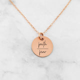 Faith Over Fear Necklace - Quote Necklace