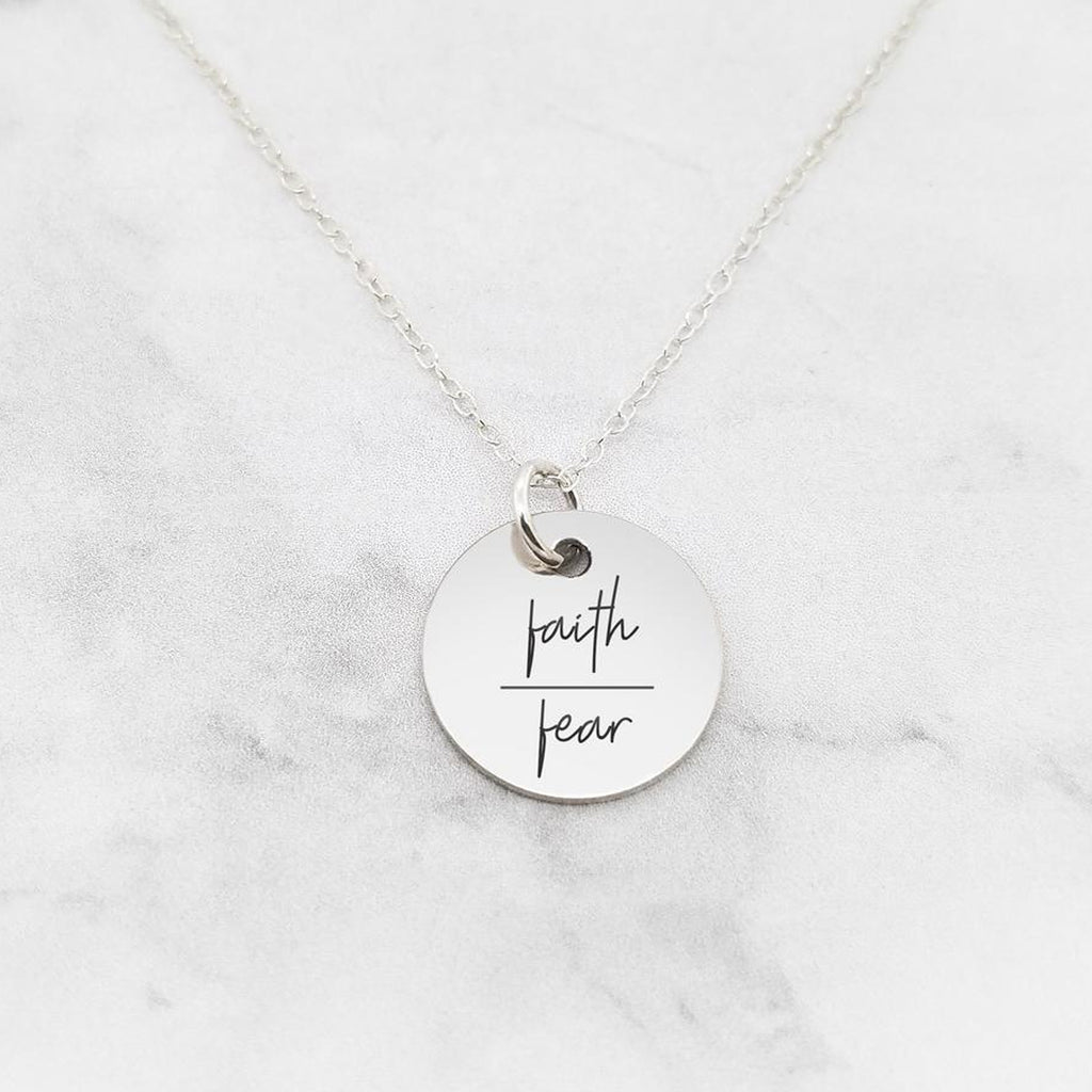 Faith Over Fear Necklace - Quote Necklace