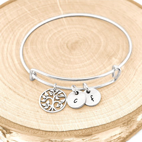 Personalized Bracelet with Hand Stamped Name and Charm