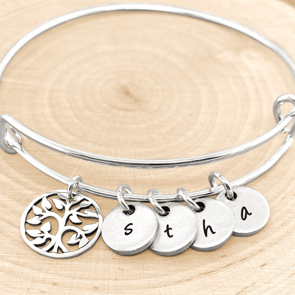 Family Tree Bracelet Initial Charms | kandsimpressions