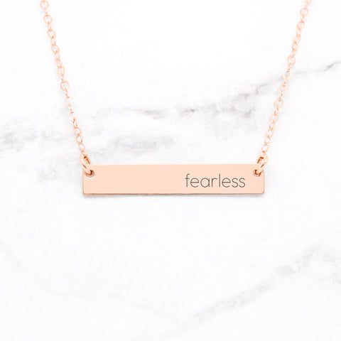 Faith Necklace - Gold Quote Bar Necklace
