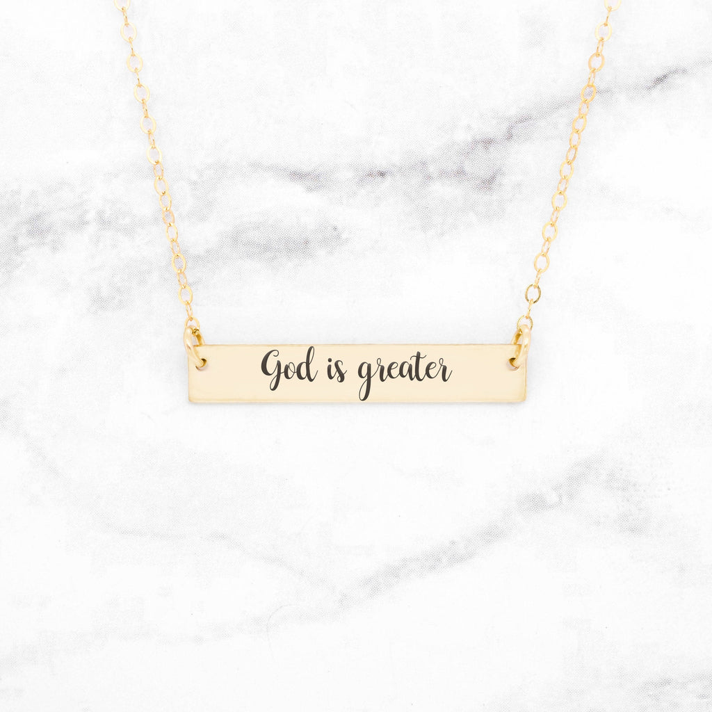 God Is Greater - Gold Bar Necklace