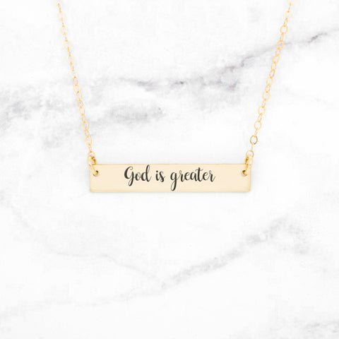 Faith Necklace - Gold Quote Bar Necklace