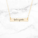 God Is Greater - Gold Bar Necklace