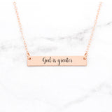 God Is Greater - Rose Gold Bar Necklace