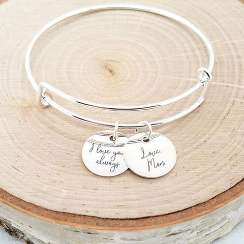 Personalized Bracelet with Hand Stamped Name Discs