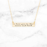 I Love You To The Moon and Back Necklace - Gold