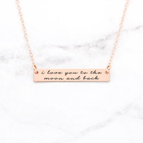 Choose Joy - Sterling Silver Quote Bar Necklace