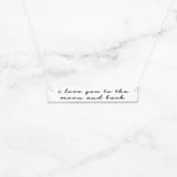 I Love You To The Moon and Back Necklace - Sterling Silver