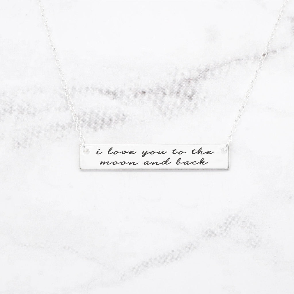 I Love You To The Moon and Back Necklace - Sterling Silver