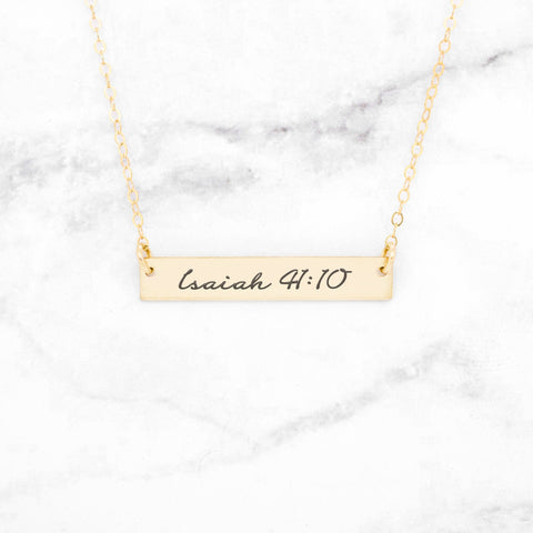Jeremiah 29:11 Necklace - Gold Bar Necklace