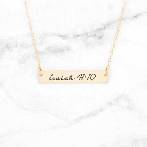 Matthew 25:21 Necklace - Sterling Silver Bar Necklace